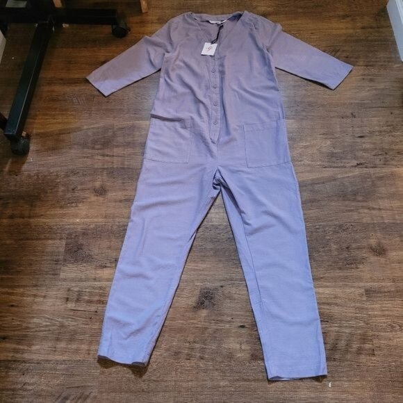 New The Nines By Hatch Maternity Jumper Pants Purple Small Designer - Picture 5 of 8